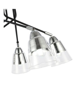 SLE102902-05 Люстра потолочная Черный, Хром/Прозрачный E27 5*40W LIRINO-foto3