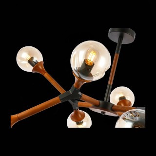 SLE109402-08 Люстра потолочная Черный, Темное дерево/Прозрачный, Янтарный E27 8*60W RAQUEL-foto6