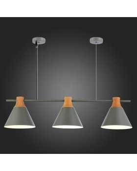 SLE125113-03 Светильник подвесной Серый/Серый, Светлое дерево E14 3*40W MODICA-foto6