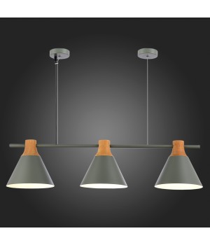 SLE125113-03 Светильник подвесной Серый/Серый, Светлое дерево E14 3*40W MODICA-foto6