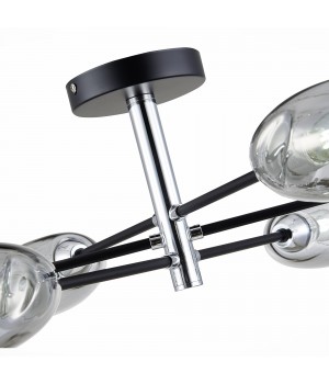 SLE155512-06 Люстра потолочная Черный, Хром/Дымчатый E14 6*40W GLOA-foto11