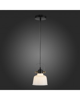 SL714.403.01 Светильник подвесной Черный с золотом/Белый E14 1*40W ALETANTE-foto3