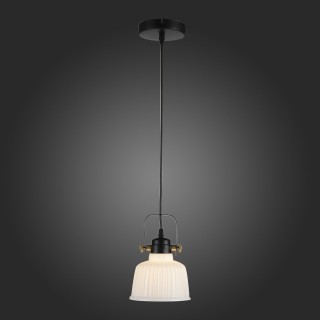 SL714.403.01 Светильник подвесной Черный с золотом/Белый E14 1*40W ALETANTE-foto3