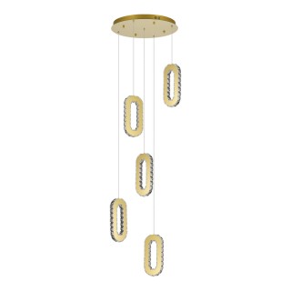 SL6506.203.05 Светильник подвесной ST-Luce Золотистый/Золотистый, Прозрачный LED 5*9W 3000K ALLUNGO-foto2