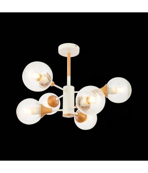 SLE109502-06 Люстра потолочная Белый, Светлое дерево/Прозрачный E27 6*60W LIONE-foto4