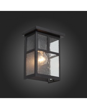 SL079.401.01 Светильник уличный настенный ST-Luce Темный кофе/Прозрачное кракелированное стекло E27 1*60W GLAZGO-foto5
