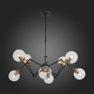 SL234.402.08 Люстра потолочная ST-Luce Черный, Золото/Прозрачный E27 8*40W (из 2-х коробок) VARIETA-foto7