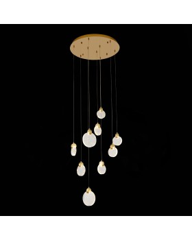 SL6104.203.09 Светильник подвесной ST-Luce Золотистый/Прозрачный,С пузырьками воздуха LED 9*3W 3000K Montecelio-foto5