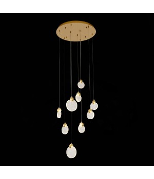 SL6104.203.09 Светильник подвесной ST-Luce Золотистый/Прозрачный,С пузырьками воздуха LED 9*3W 3000K Montecelio-foto5