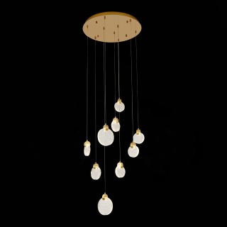 SL6104.203.09 Светильник подвесной ST-Luce Золотистый/Прозрачный,С пузырьками воздуха LED 9*3W 3000K Montecelio-foto5