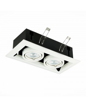 ST250.558.02 Св-к встр. Черный, Белый GU10 2*50W IP20 L245xW126xH70 220V Без ламп HEMI-foto2