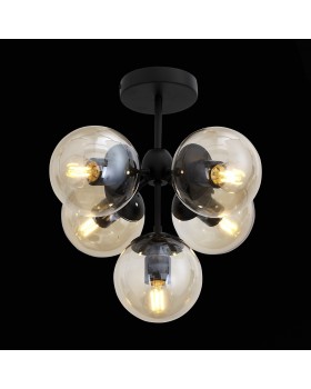 SL549.402.05 Люстра потолочная ST-Luce Черный/Дымчатый E27 5*60W STAMPO-foto3