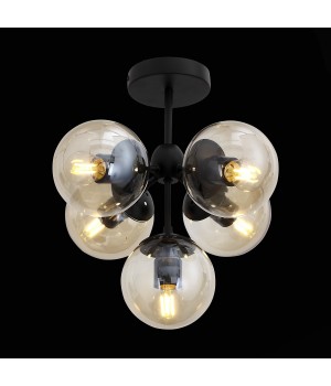 SL549.402.05 Люстра потолочная ST-Luce Черный/Дымчатый E27 5*60W STAMPO-foto3