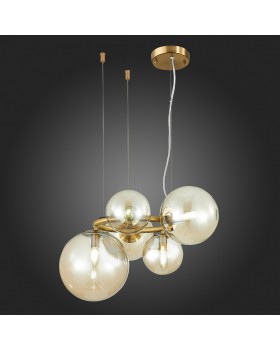 SL1162.303.05 Люстра подвесная ST-Luce Латунь/Коньячный E14 5*40W GORIZIA-foto8