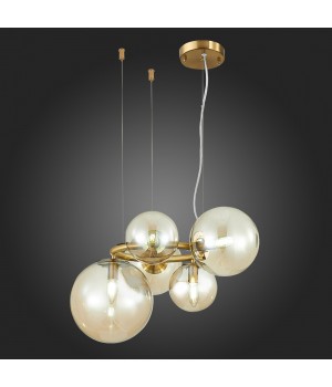 SL1162.303.05 Люстра подвесная ST-Luce Латунь/Коньячный E14 5*40W GORIZIA-foto8