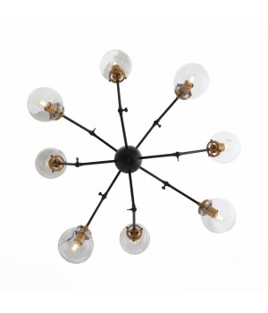 SL234.402.08 Люстра потолочная ST-Luce Черный, Золото/Прозрачный E27 8*40W (из 2-х коробок) VARIETA-foto2