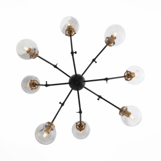 SL234.402.08 Люстра потолочная ST-Luce Черный, Золото/Прозрачный E27 8*40W (из 2-х коробок) VARIETA-foto2