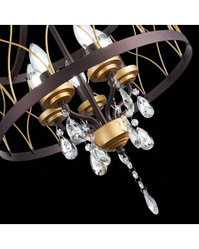 SL789.423.05 Люстра подвесная ST-Luce Темный кофе, Золото/Темный кофе, Золото, Прозрачный E14 5*60W GRASSО-foto6