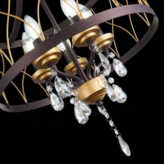 SL789.423.05 Люстра подвесная ST-Luce Темный кофе, Золото/Темный кофе, Золото, Прозрачный E14 5*60W GRASSО-foto6