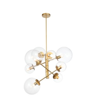 SL1150.203.08 Светильник подвесной ST-Luce Матовое золото/Прозрачный E27 8*40W (из 3-х коробок) LIORA-foto2