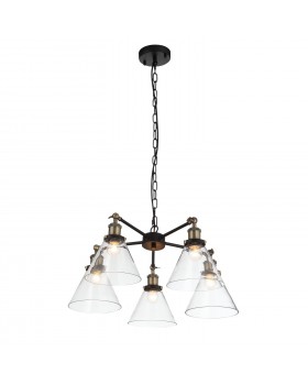 SL237.413.05 Люстра подвесная ST-Luce Черный, Матовое золото/Прозрачный E27 5*60W EVOLUTO-foto2