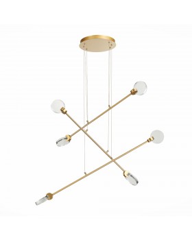 SL6104.203.06 Светильник подвесной ST-Luce Золотистый/Прозрачный,С пузырьками воздуха LED 6*3W 3000K Montecelio-foto2