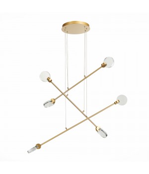 SL6104.203.06 Светильник подвесной ST-Luce Золотистый/Прозрачный,С пузырьками воздуха LED 6*3W 3000K Montecelio-foto2
