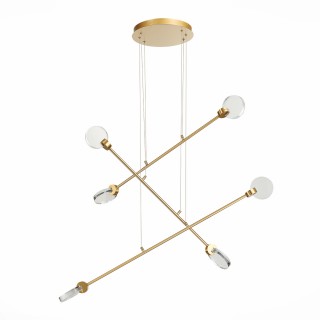 SL6104.203.06 Светильник подвесной ST-Luce Золотистый/Прозрачный,С пузырьками воздуха LED 6*3W 3000K Montecelio-foto2