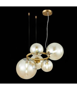 SL1162.303.05 Люстра подвесная ST-Luce Латунь/Коньячный E14 5*40W GORIZIA-foto4