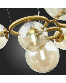 SL1162.303.09 Люстра подвесная ST-Luce Латунь/Коньячный E14 9*40W GORIZIA-foto6