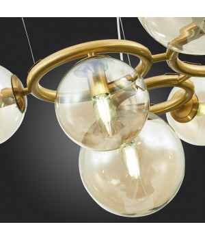 SL1162.303.09 Люстра подвесная ST-Luce Латунь/Коньячный E14 9*40W GORIZIA-foto6