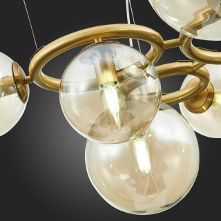 SL1162.303.09 Люстра подвесная ST-Luce Латунь/Коньячный E14 9*40W GORIZIA-foto6