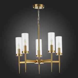 SL1159.303.05 Люстра подвесная ST-Luce Латунь/Латунь, Прозрачный E14 5*60W ACAZIO-foto4