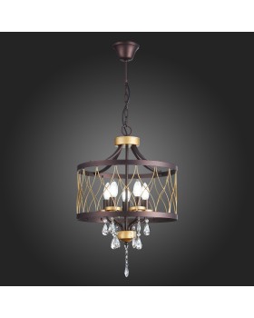 SL789.423.05 Люстра подвесная ST-Luce Темный кофе, Золото/Темный кофе, Золото, Прозрачный E14 5*60W GRASSО-foto5