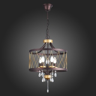 SL789.423.05 Люстра подвесная ST-Luce Темный кофе, Золото/Темный кофе, Золото, Прозрачный E14 5*60W GRASSО-foto5