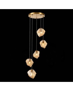 SL1175.303.05 Светильник подвесной ST-Luce латунь/янтарный E14 5*40W Portici-foto4