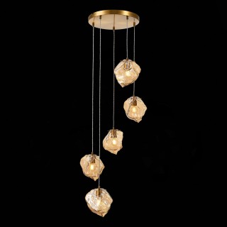 SL1175.303.05 Светильник подвесной ST-Luce латунь/янтарный E14 5*40W Portici-foto4