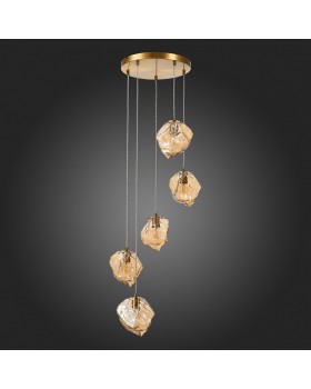 SL1175.303.05 Светильник подвесной ST-Luce латунь/янтарный E14 5*40W Portici-foto8