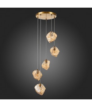 SL1175.303.05 Светильник подвесной ST-Luce латунь/янтарный E14 5*40W Portici-foto8