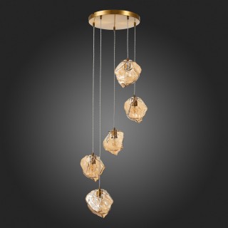 SL1175.303.05 Светильник подвесной ST-Luce латунь/янтарный E14 5*40W Portici-foto8