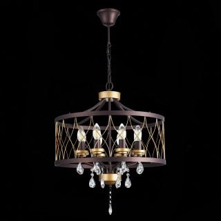 SL789.423.08 Люстра подвесная ST-Luce Темный кофе, Золото/Темный кофе, Золото, Прозрачный E14 8*60W GRASSО-foto8