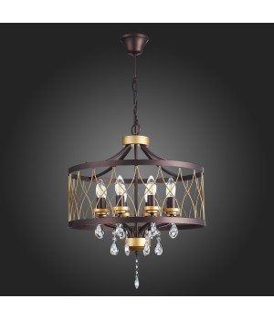 SL789.423.08 Люстра подвесная ST-Luce Темный кофе, Золото/Темный кофе, Золото, Прозрачный E14 8*60W GRASSО-foto4