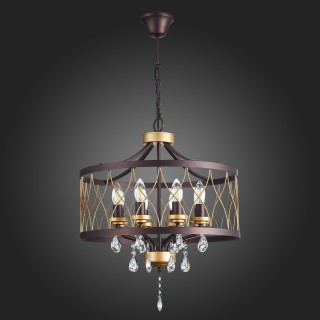 SL789.423.08 Люстра подвесная ST-Luce Темный кофе, Золото/Темный кофе, Золото, Прозрачный E14 8*60W GRASSО-foto4