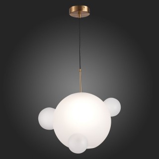 SL1133.503.01 Светильник подвесной ST-Luce Латунь/Белый E27 1*60W BOPONE-foto5