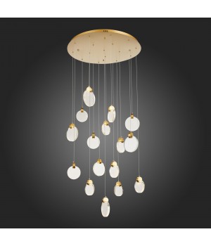 SL6104.203.16 Светильник подвесной ST-Luce Золотистый/Прозрачный,С пузырьками воздуха LED 16*3W 3000K Montecelio-foto5