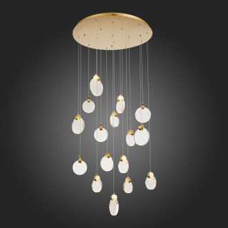 SL6104.203.16 Светильник подвесной ST-Luce Золотистый/Прозрачный,С пузырьками воздуха LED 16*3W 3000K Montecelio-foto5