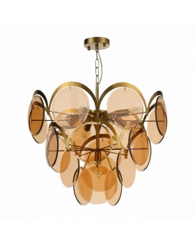 SL1161.333.09 Люстра подвесная ST-Luce Латунь/Янтарный E14 9*60W FAZIA-foto2