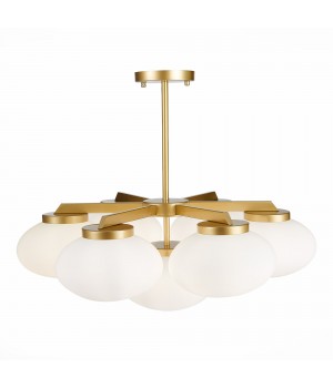 SL1503.203.07 Люстра подвесная ST-Luce Золотистый/Белый E27 7*40W Modica-foto3