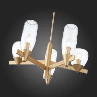 SL1119.203.05 Светильник подвесной ST-Luce Золотистый/Прозрачный E14 5*40W TENERESA-foto5