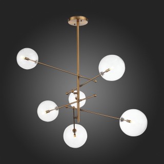 SL1205.303.06 Светильник подвесной ST-Luce Латунь/Прозрачный G9 6*5W SANDRO-foto5